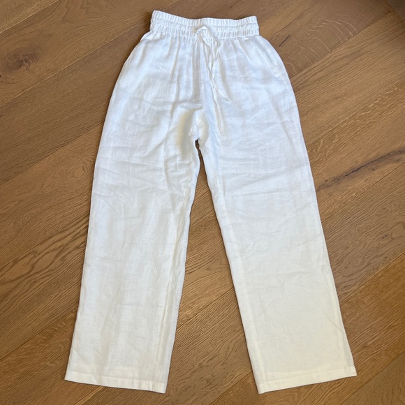 All Saints Women's White Tyler Linen Pants Size XS - Picture 5 of 7